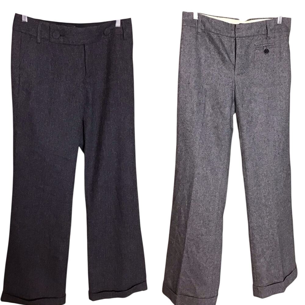Women’s Wool Blend Dress Pants Gray Sz. 4R 2 Pair of Work Trousers